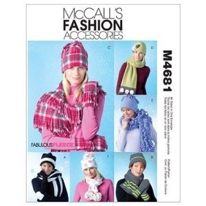 McCalls M4681 Misses Bats,Scarves and Convertible Mittens INSTRUCTIONS MISSING